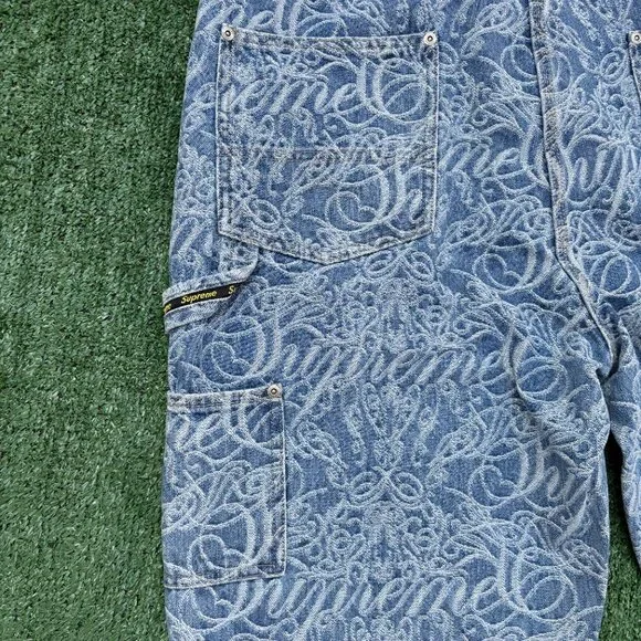 Supreme - Script Jacquard Double Knee Denim Painter Pant Supreme - Script Jacquard Double Knee Denim Painter Pant